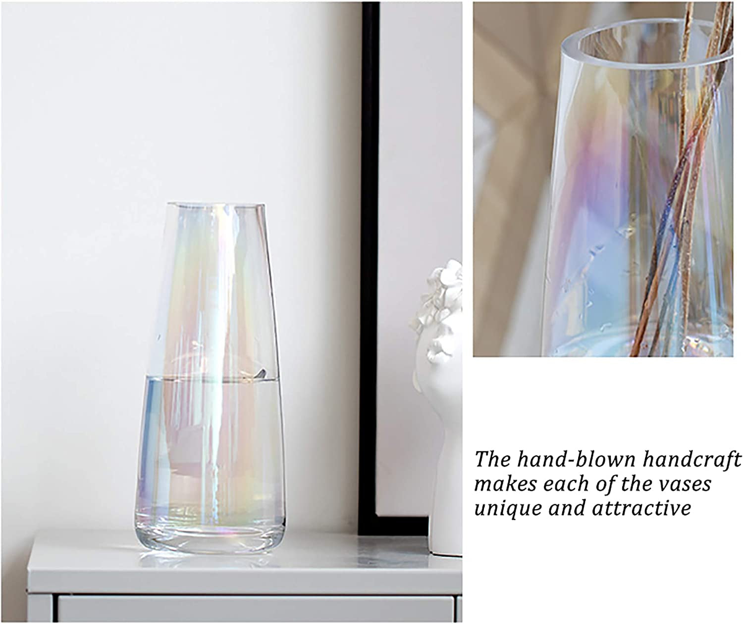 The Prism Glass Vase: Modern Neon Iridescent Flower Container