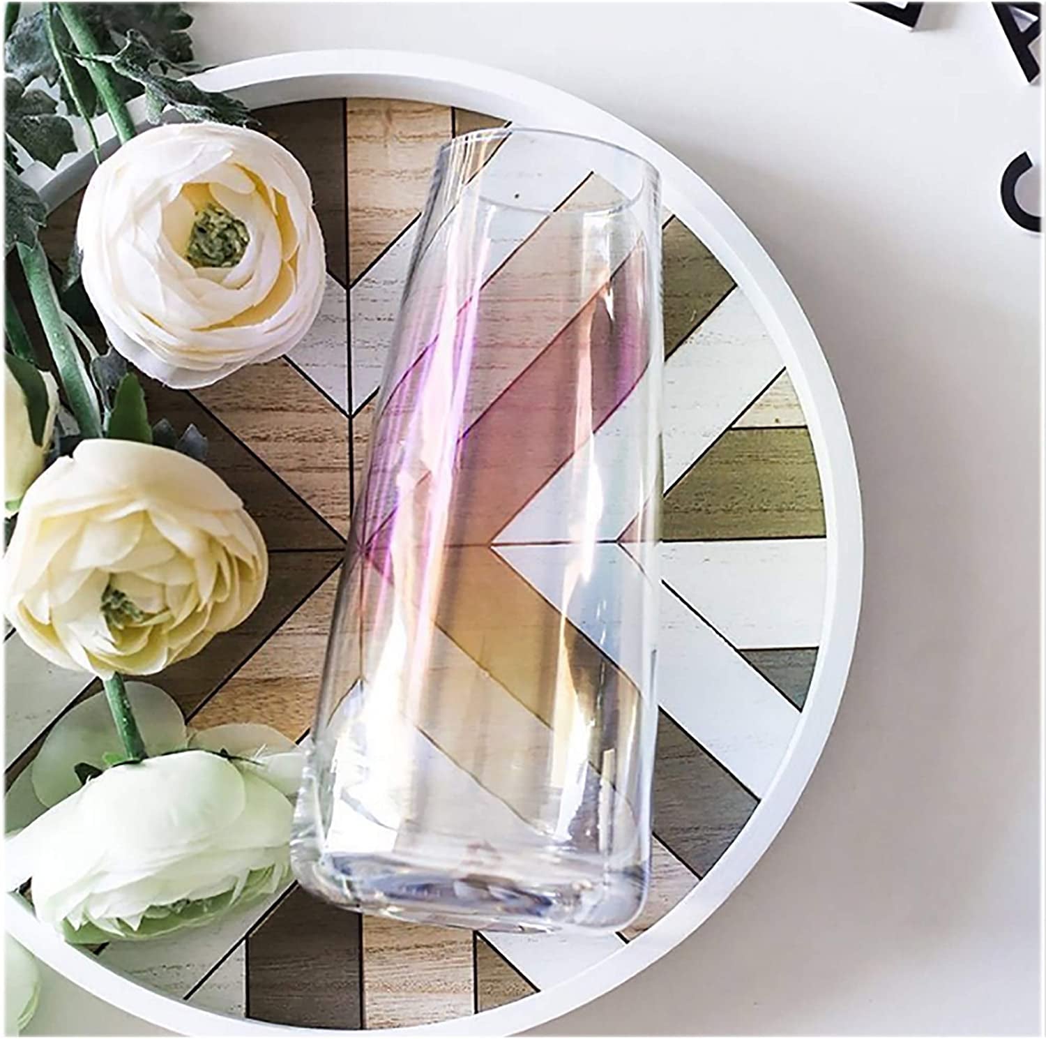 The Prism Glass Vase: Modern Neon Iridescent Flower Container