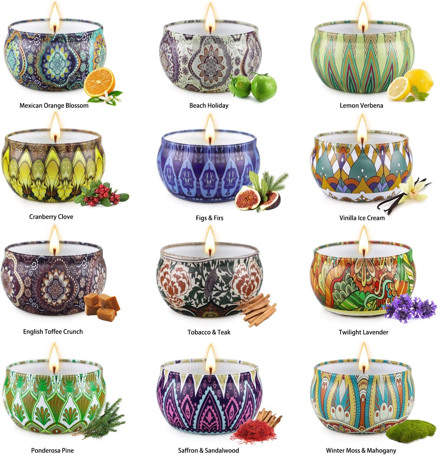 SereneScents 12-Pack Pure Soy Wax Aromatherapy Gift Set