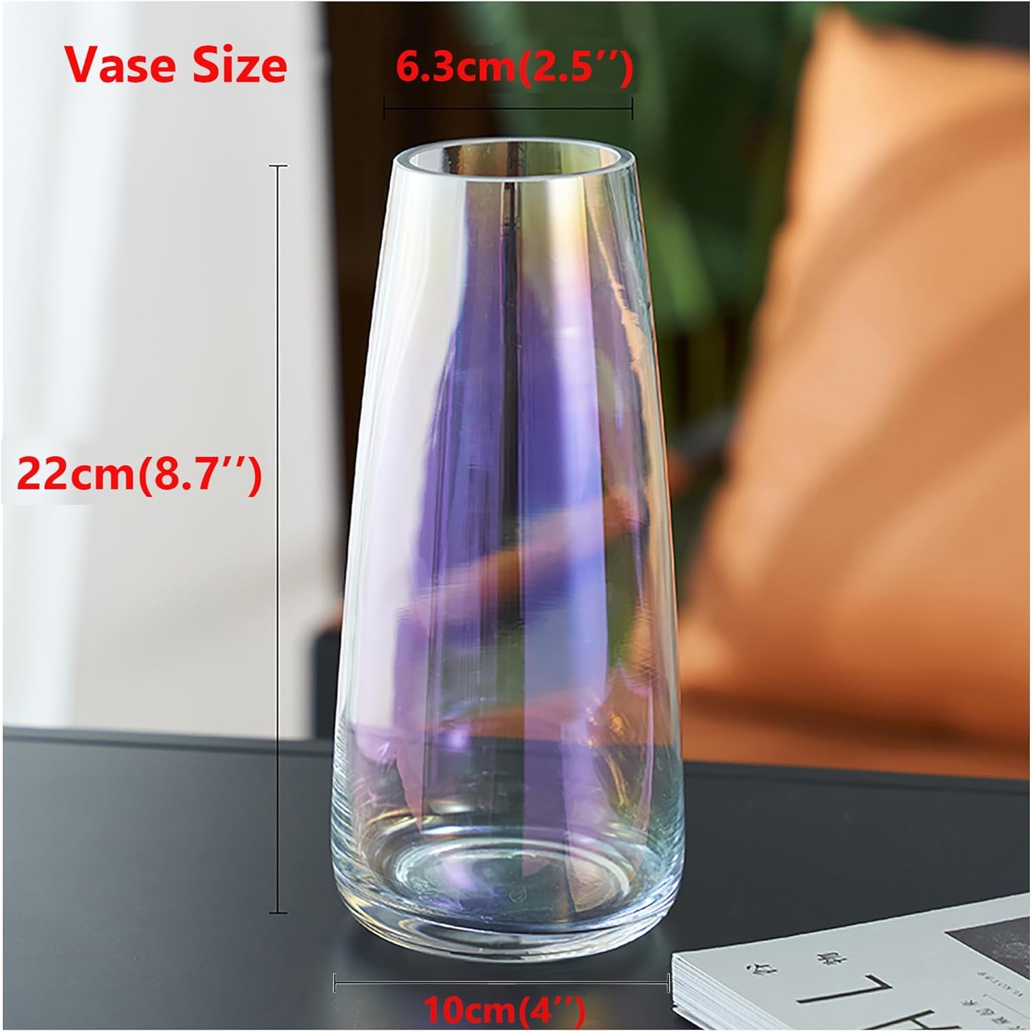The Prism Glass Vase: Modern Neon Iridescent Flower Container