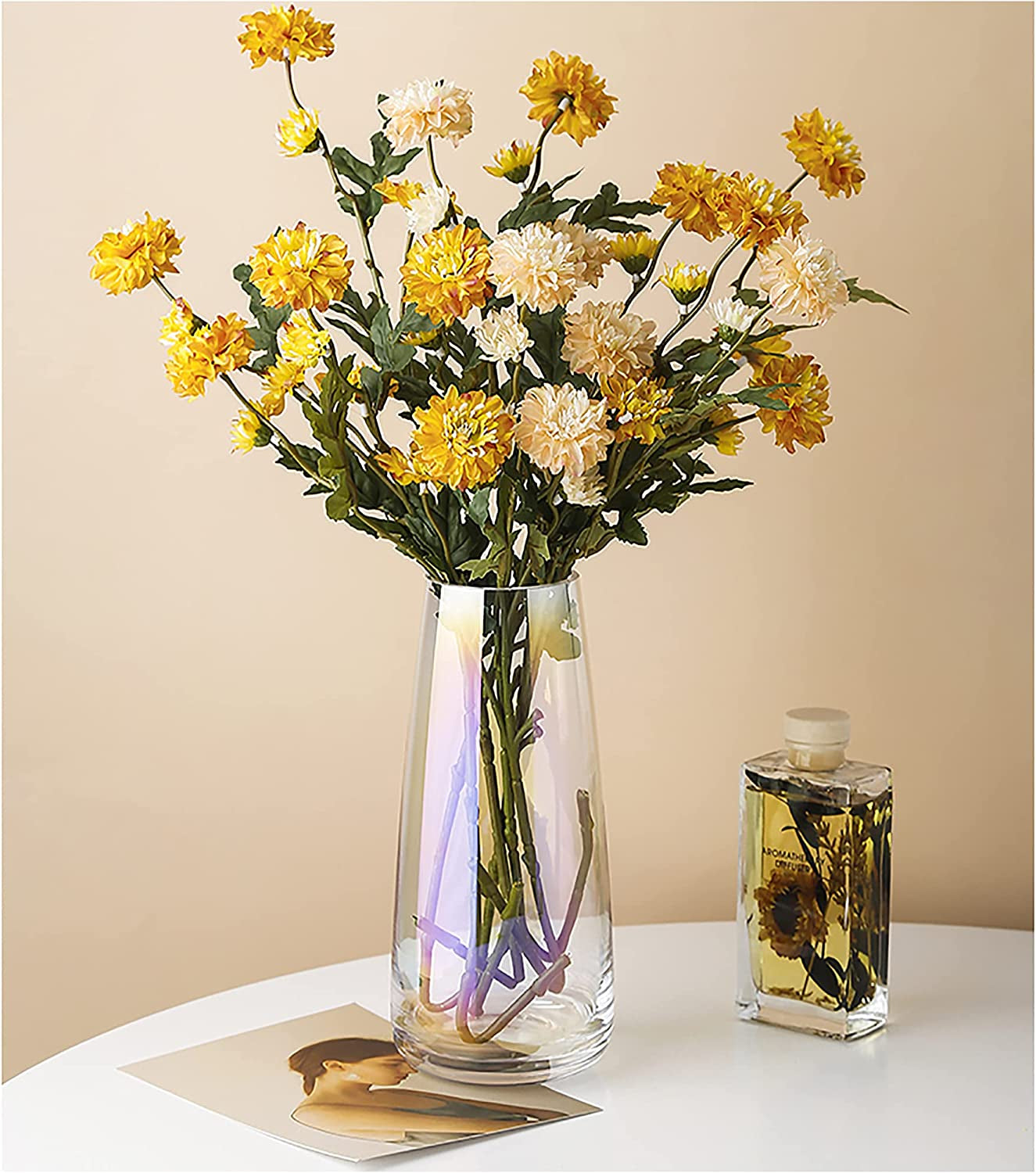 The Prism Glass Vase: Modern Neon Iridescent Flower Container