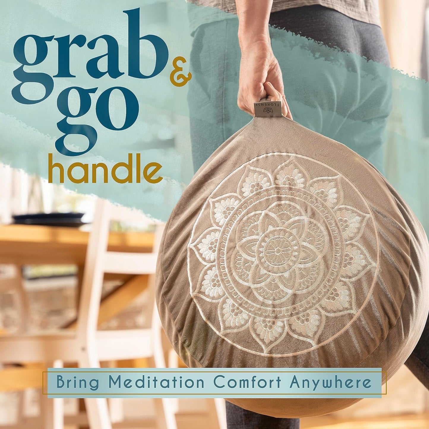 Himalayan Glow Meditation Cushion: Traditional Tibetan Velvet Floor Seating for Adults