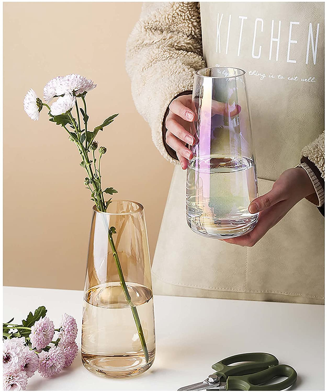 The Prism Glass Vase: Modern Neon Iridescent Flower Container